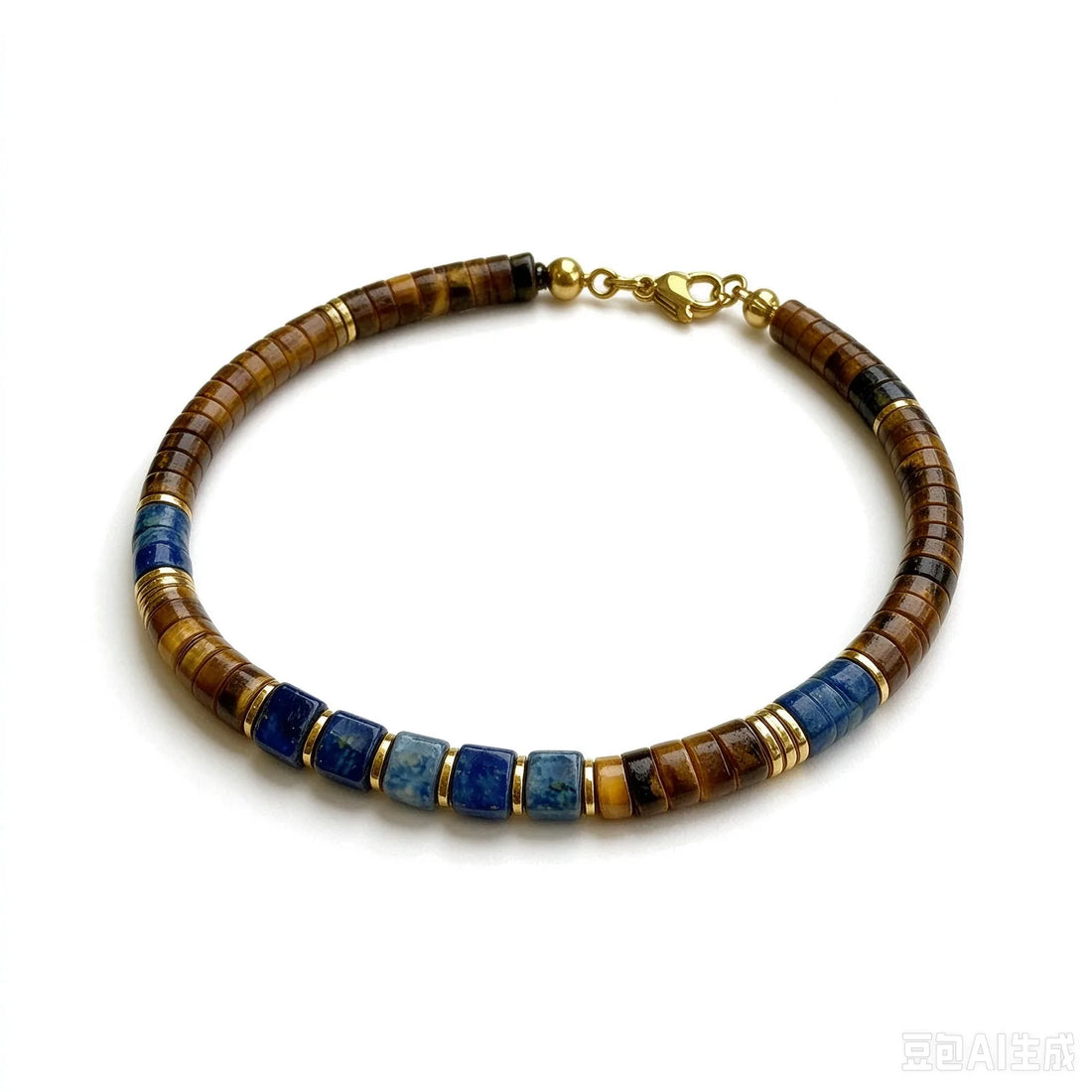 The Meridian — Tiger's Eye & Lapis Lazuli Bracelet (4mm)