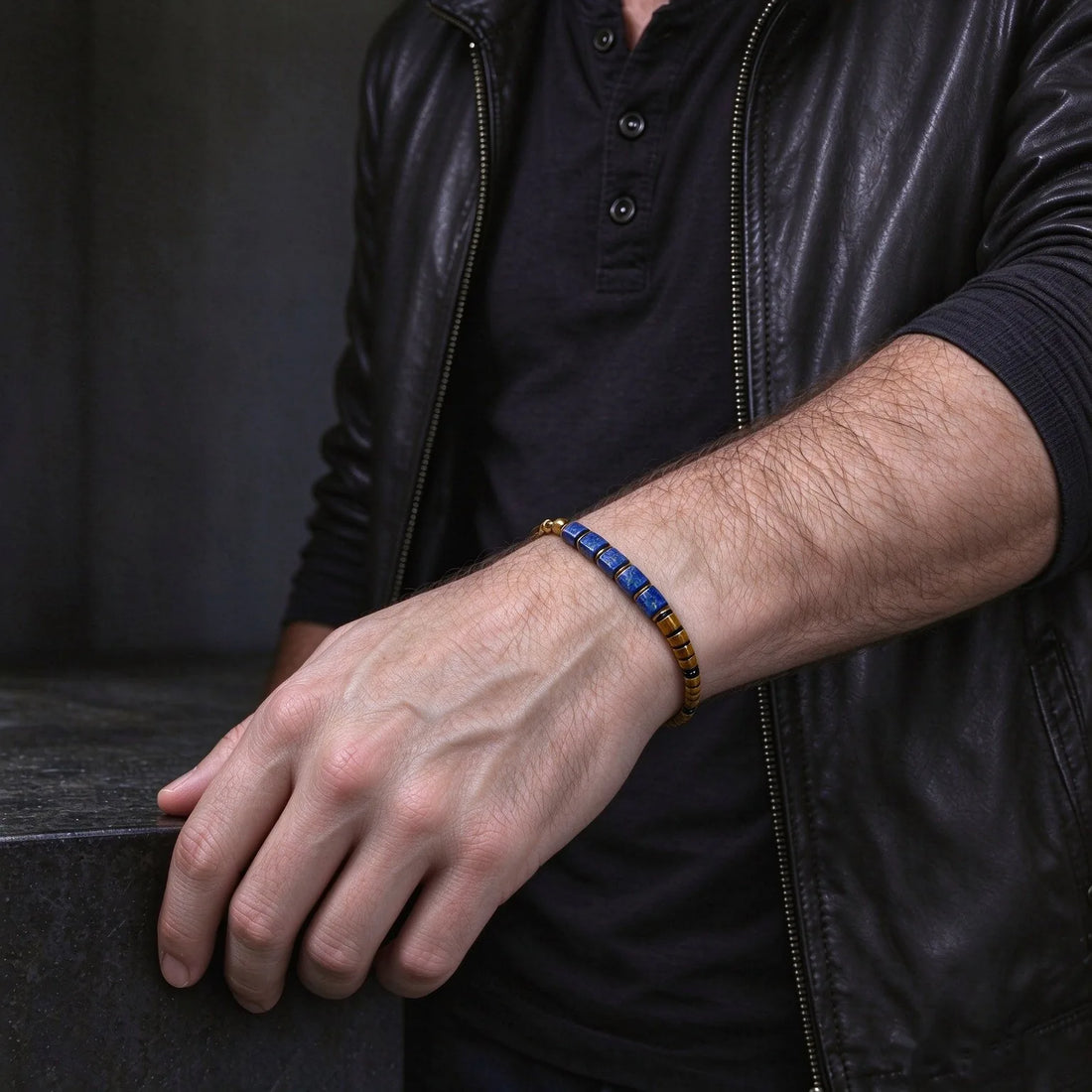 The Meridian — Tiger's Eye & Lapis Lazuli Bracelet (4mm)