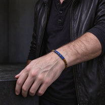 The Meridian — Tiger's Eye & Lapis Lazuli Bracelet (4mm)