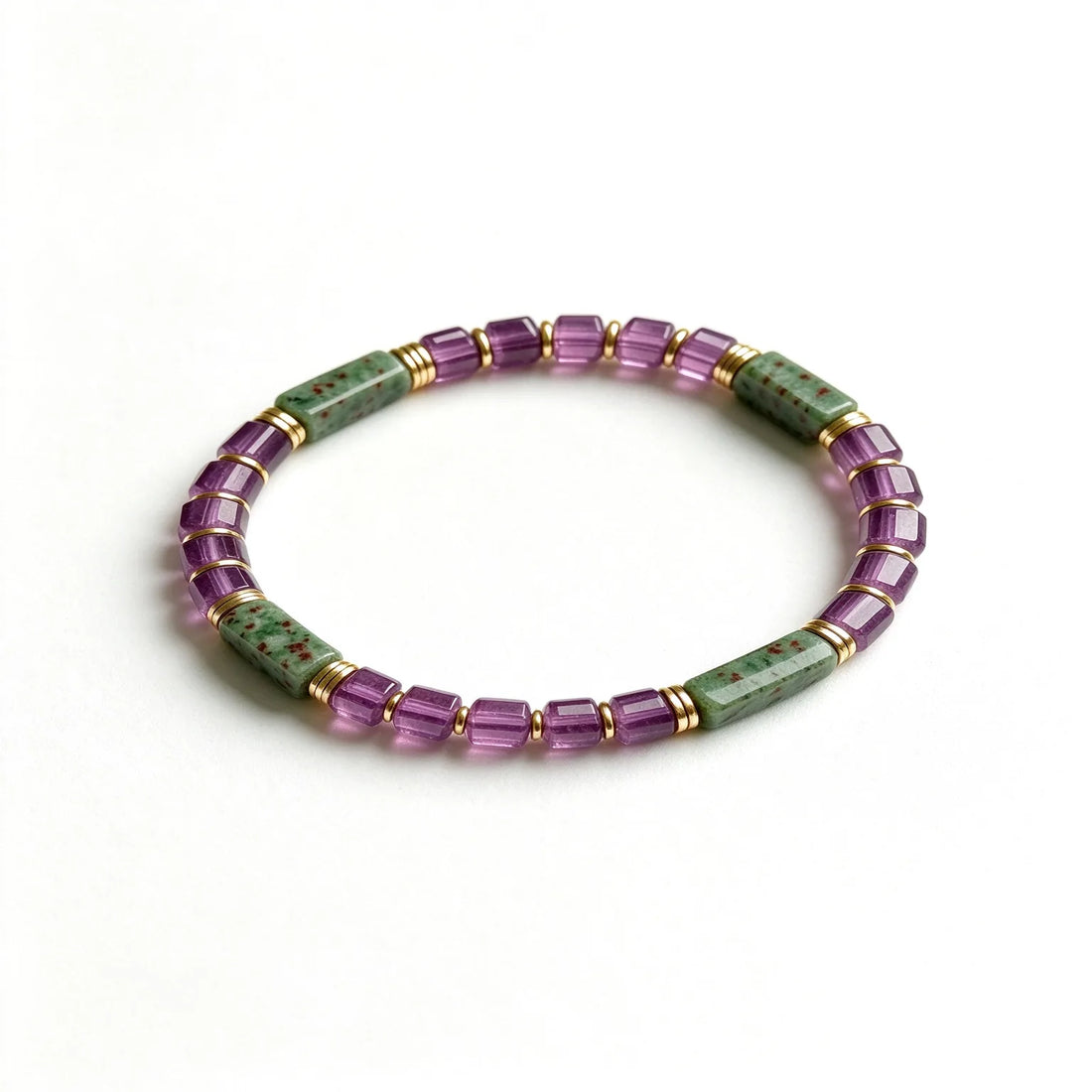 The Summit — Granite & Amethyst Bracelet (4mm)