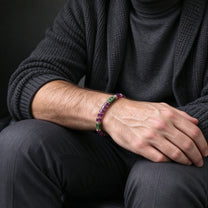 The Summit — Granite & Amethyst Bracelet (4mm)