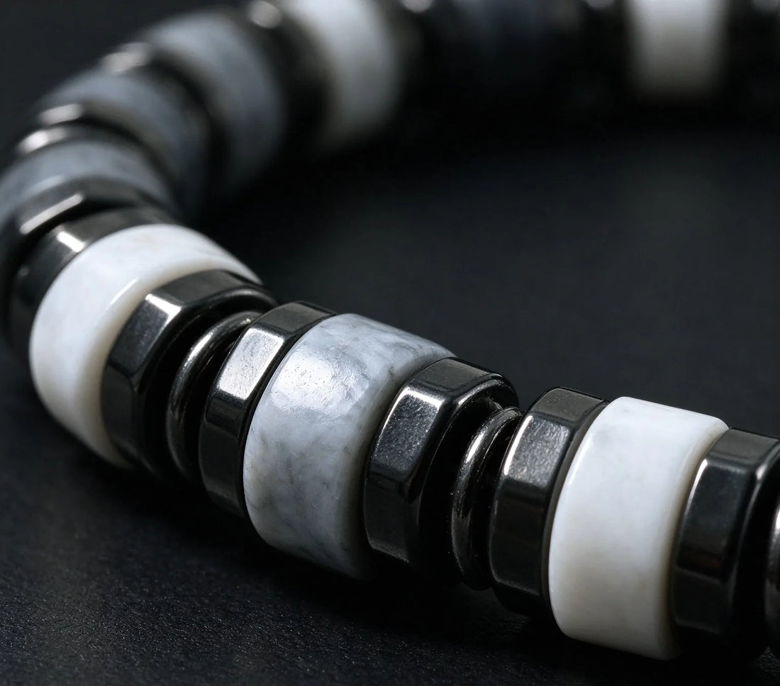 The Ash — Gray Agate Bracelet (6mm)