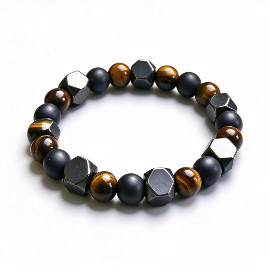 The Forge — Tiger's Eye & Black Onyx Bracelet (8mm)