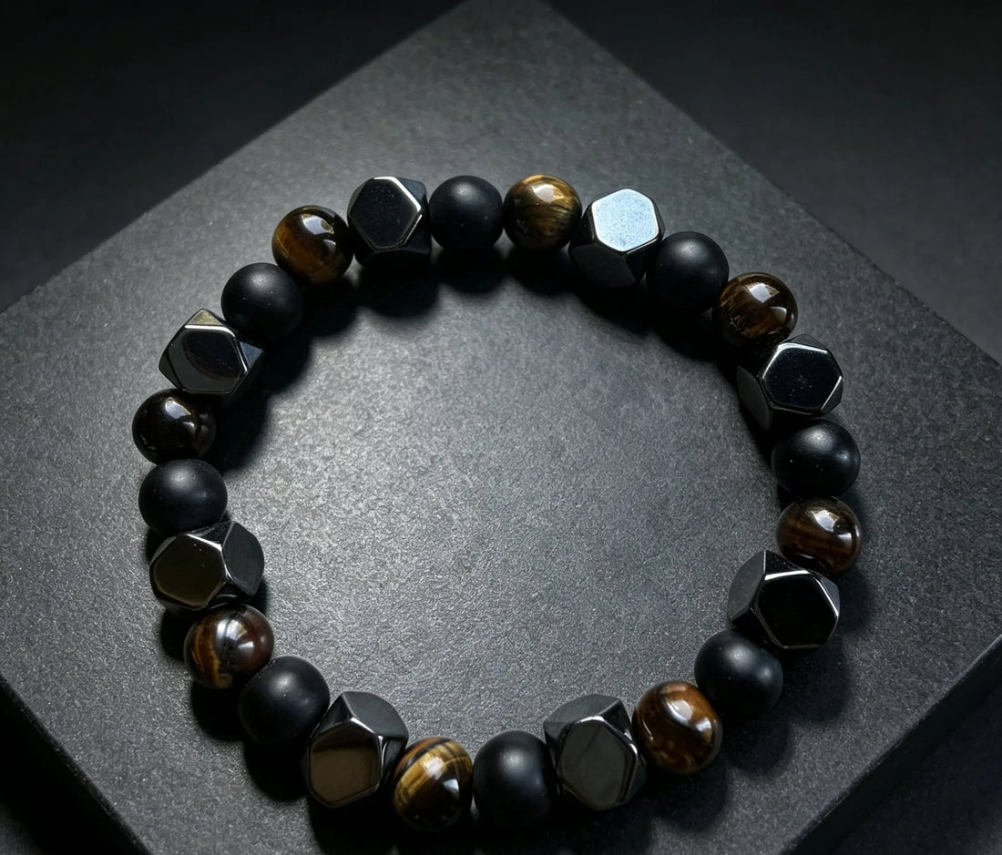 The Forge — Tiger's Eye & Black Onyx Bracelet (8mm)