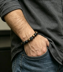 The Forge — Tiger's Eye & Black Onyx Bracelet (8mm)