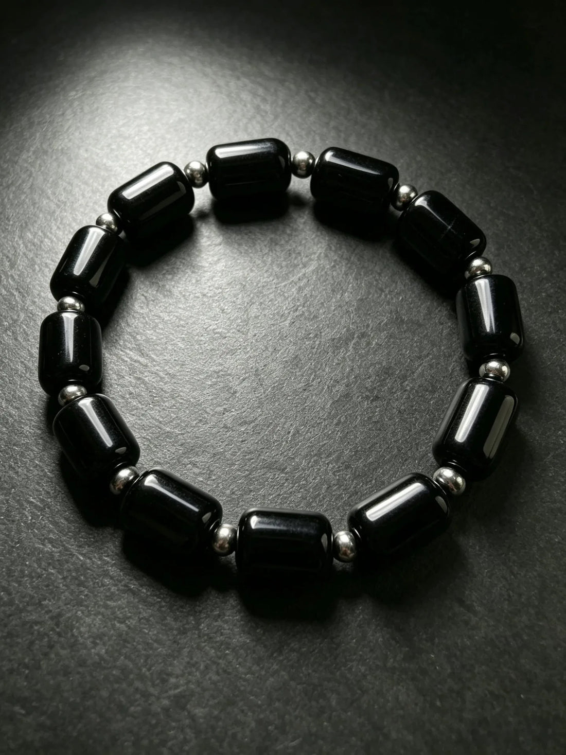 The Raven — Black Onyx Vintage Bracelet (11mm)