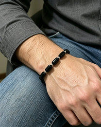 The Raven — Black Onyx Vintage Bracelet (11mm)