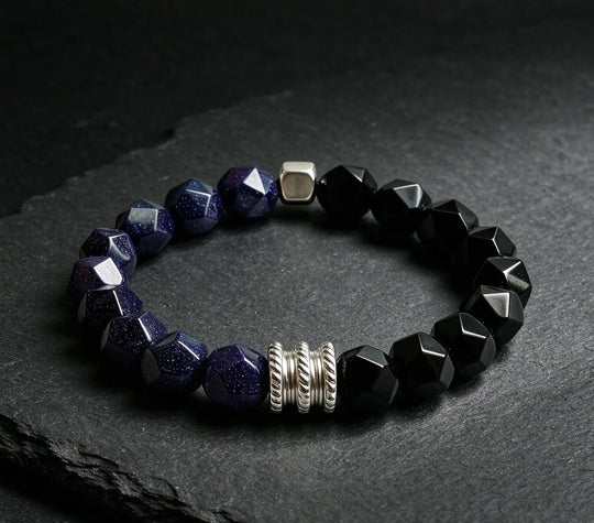 The Midnight Sky — Blue Goldstone Bracelet (10mm)