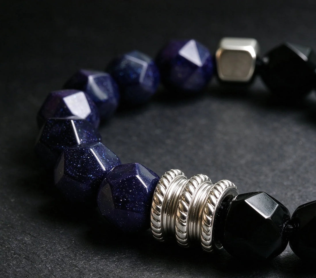 The Midnight Sky — Blue Goldstone Bracelet (10mm)