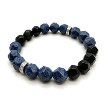 The Eclipse — Blue Pearl & Black Onyx Bracelet (10mm)