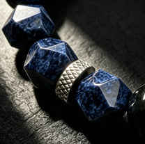 The Eclipse — Blue Pearl & Black Onyx Bracelet (10mm)