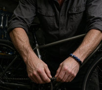 The Eclipse — Blue Pearl & Black Onyx Bracelet (10mm)
