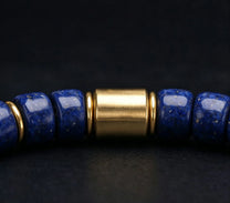 The Regent — Lapis Lazuli Gold Accent Bracelet (5mm)