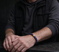 The Regent — Lapis Lazuli Gold Accent Bracelet (5mm)