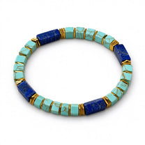 The Mosaic — Lapis Lazuli & Turquoise Bracelet (4mm)
