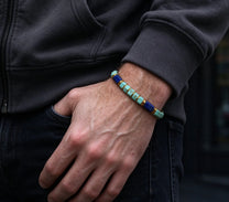 The Mosaic — Lapis Lazuli & Turquoise Bracelet (4mm)