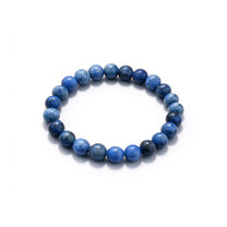 Obsidian & Blue Dumortierite bracelet, 10mm