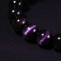 Tiger's Eye & Obsidian bracelet, 10mm