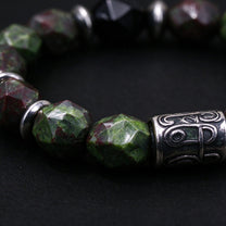 Tiger's Eye & Obsidian bracelet, 10mm