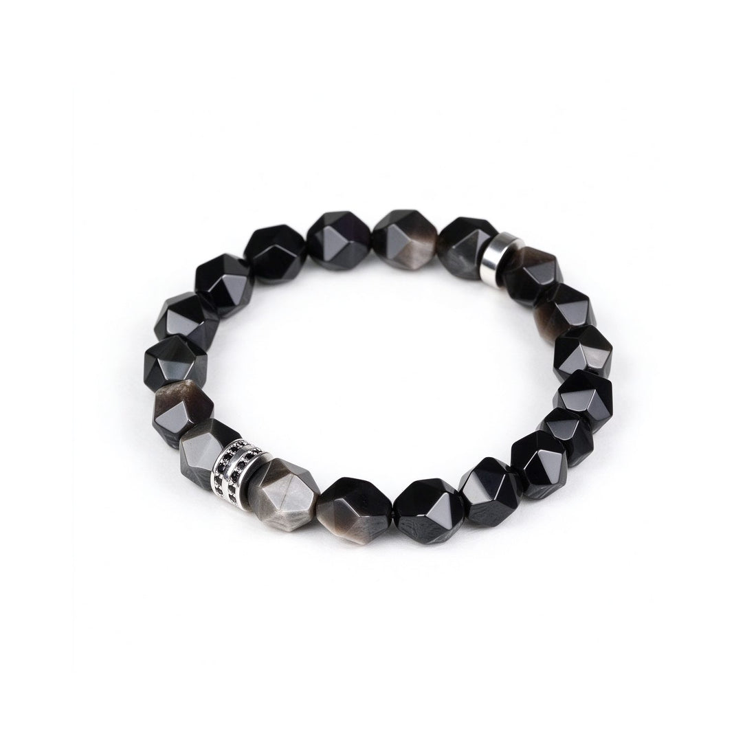 Silver Obsidian bracelet, 10mm