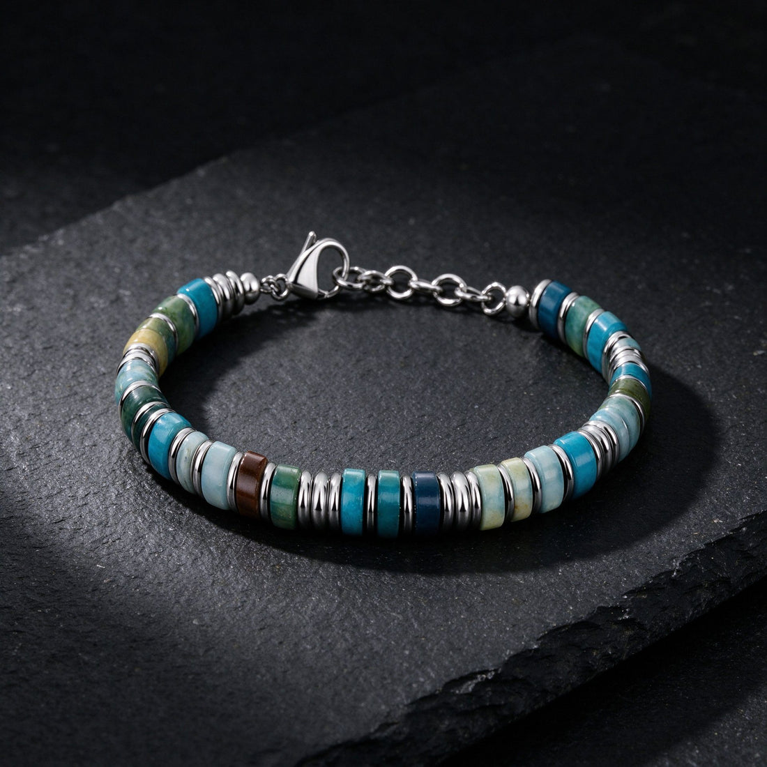 Silver Obsidian bracelet, 10mm