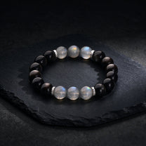 Obsidian & Labradorite bracelet, 10mm