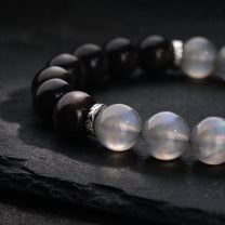 Obsidian & Labradorite bracelet, 10mm