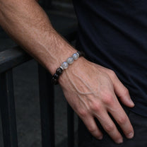 Obsidian & Labradorite bracelet, 10mm