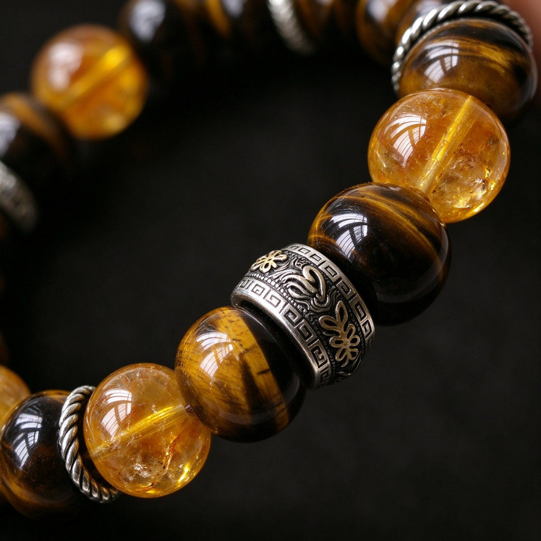Obsidian bracelet, 10mm