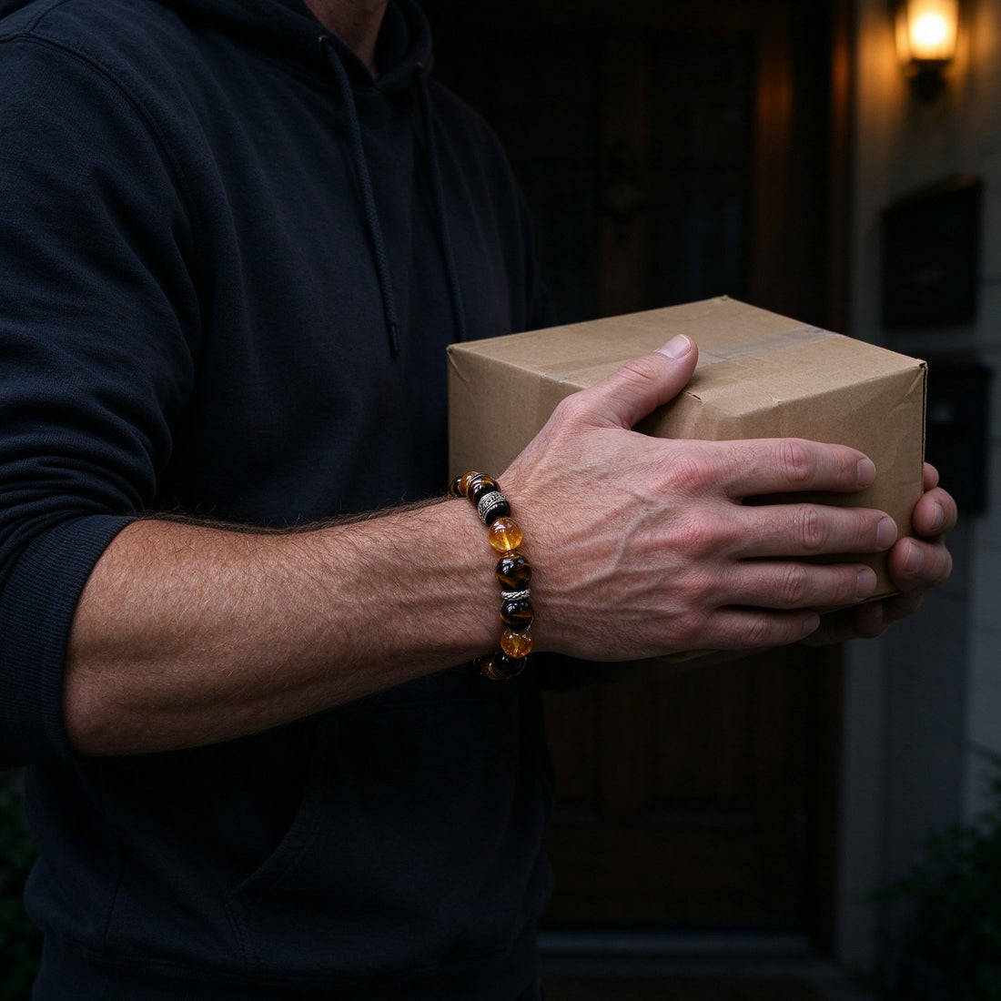 Obsidian bracelet, 10mm