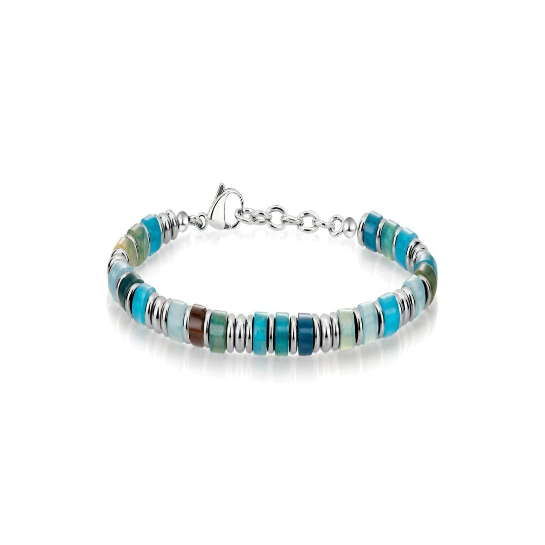 Obsidian & Picture Jasper bracelet, 10mm