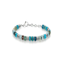Obsidian & Picture Jasper bracelet, 10mm