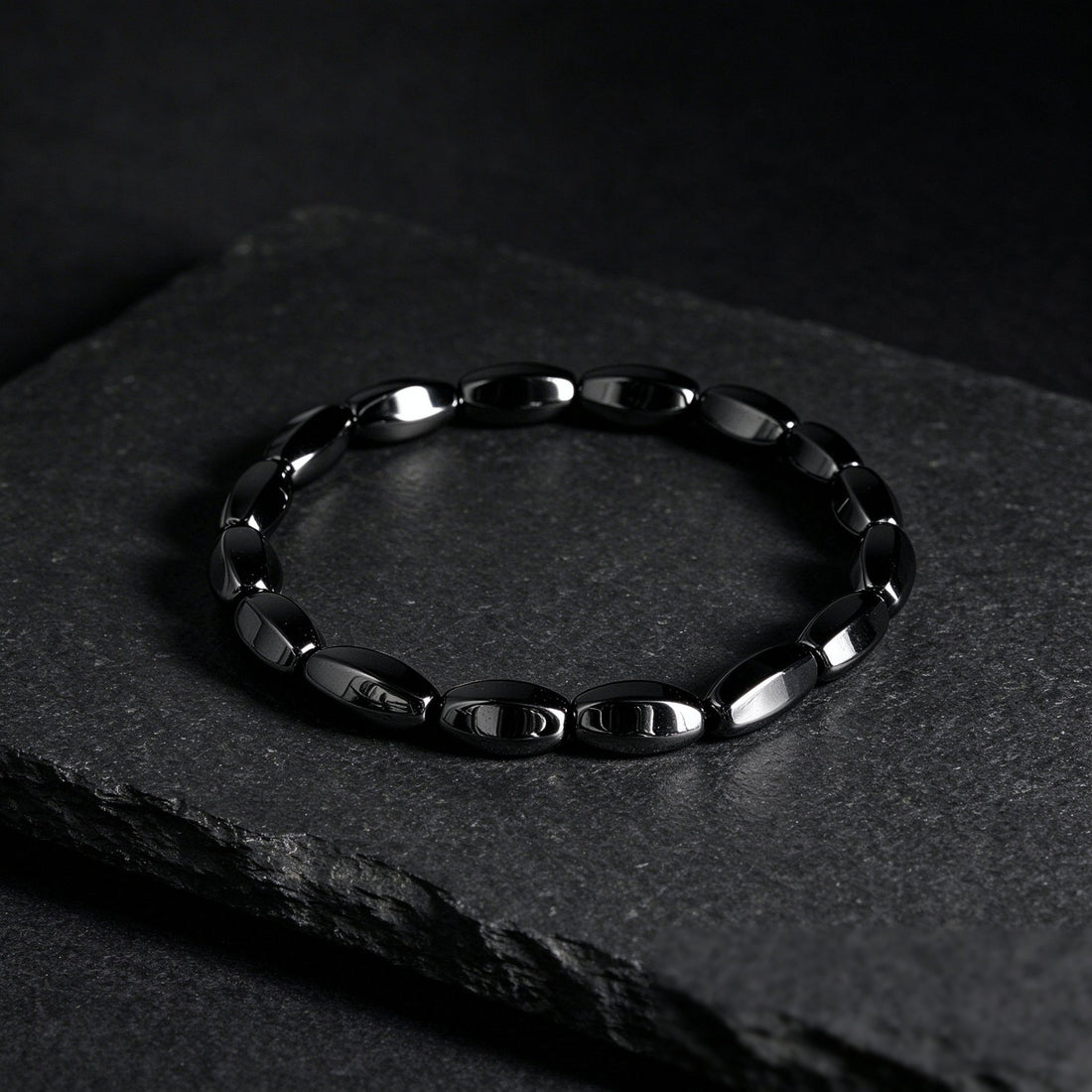 Obsidian & Picture Jasper bracelet, 10mm