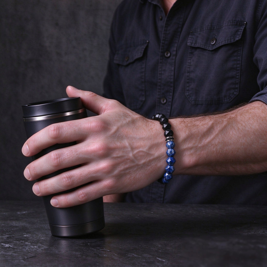 Blue Dumortierite bracelet, 8mm